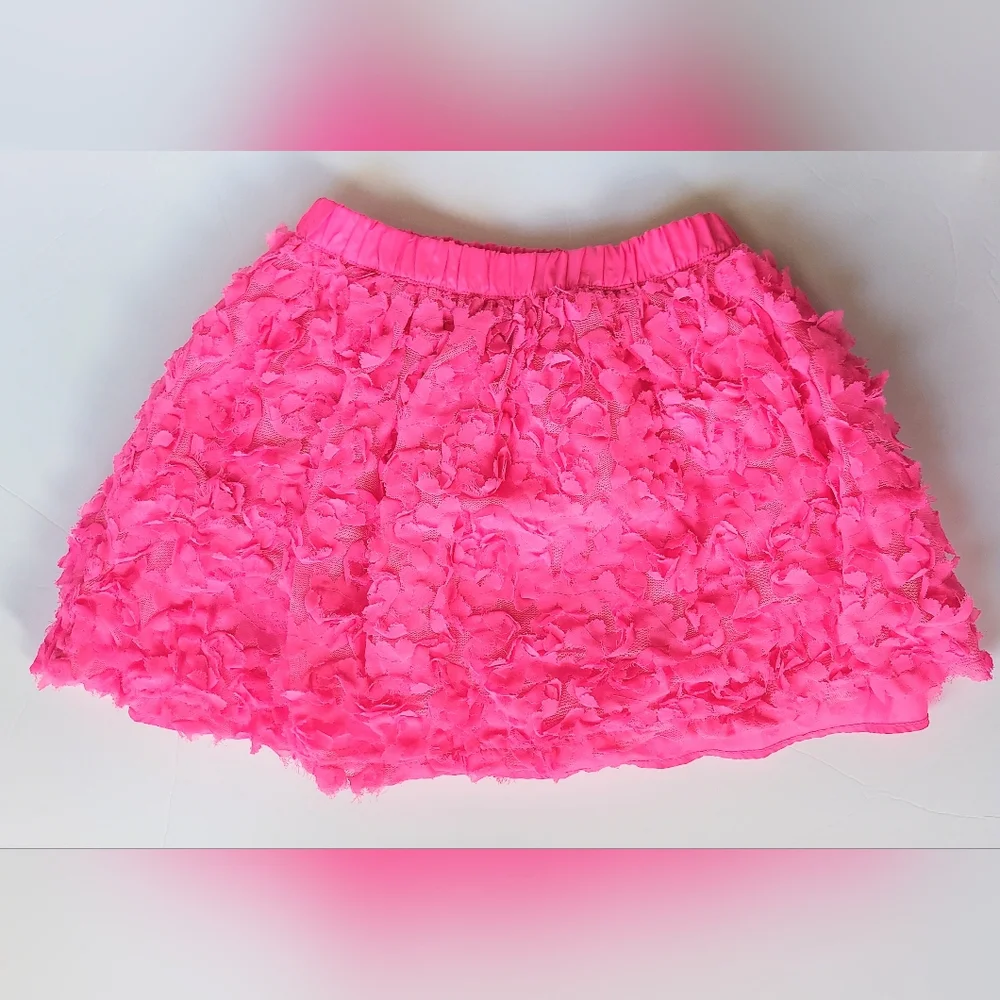 The Children's Place Size 5 / 6 Layered Lined Tutu Skirt Neon Berry Flower Pink